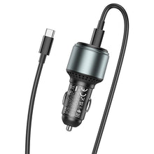 Заредете изображение във визуализатора на галерията – HOCO car charger USB QC + 2x Type C with cable Type C to Type C PD 95W Galloper NZ9 black
