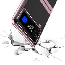Заредете изображение във визуализатора на галерията – Plating Case for Samsung Galaxy Z Flip 4 cover with a metallic frame pink
