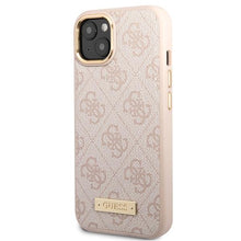 Заредете изображение във визуализатора на галерията – Guess GUHMP14SU4GPRP iPhone 14 6.1" pink/pink hard case 4G Logo Plate MagSafe
