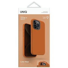 Заредете изображение във визуализатора на галерията – Uniq Lino Hue iPhone 15 Pro Max 6.7" case Magclick Charging orange/sunset orange
