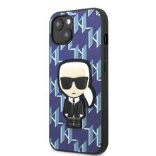 Заредете изображение във визуализатора на галерията – Karl Lagerfeld KLHCP13SPMNIKBL iPhone 13 mini 5.4" hardcase blue/blue Monogram Ikonik Patch

