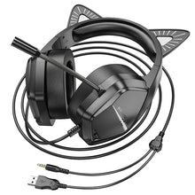 Заредете изображение във визуализатора на галерията – Borofone Headphones BO106 Cute Car Ear bluetooth gaming elf cat
