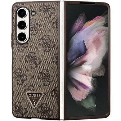 Original Case GUESS - hardcase Leather 4G Triangle Strass GUHCZFD5P4TDPW for Samsun Galaxy Z Fold 5 Brown