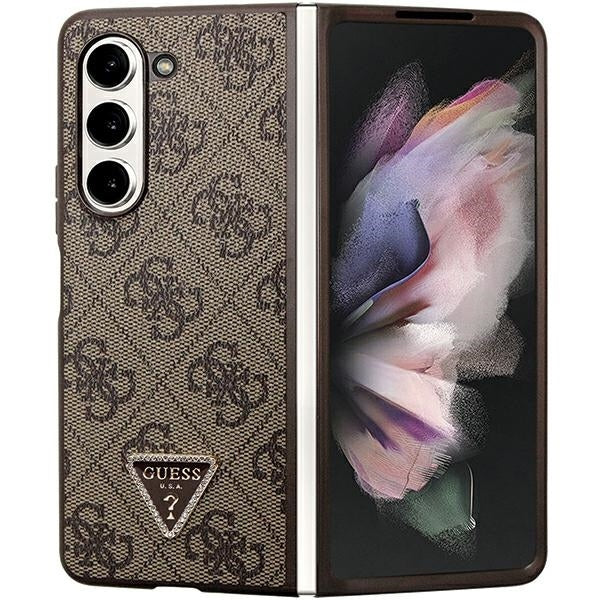 Original Case GUESS - hardcase Leather 4G Triangle Strass GUHCZFD5P4TDPW for Samsun Galaxy Z Fold 5 Brown