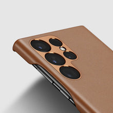 Заредете изображение във визуализатора на галерията – Dux Ducis Grit case for Samsung Galaxy S23 Ultra elegant cover made of artificial leather MagSafe brown
