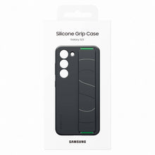 Заредете изображение във визуализатора на галерията – Samsung Silicone Grip Cover Case for Samsung Galaxy S23 silicone cover with wrist strap black (EF-GS911TBEGWW)
