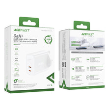 Заредете изображение във визуализатора на галерията – Acefast GaN charger (UK plug) 2x USB Type C 50W, Power Delivery, PPS, Q3 3.0, AFC, FCP (A32 UK) - TopMag
