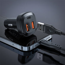 Заредете изображение във визуализатора на галерията – Acefast car charger 66W 2x USB / USB Type C, PPS, Power Delivery, Quick Charge 4.0, AFC, FCP, SCP black (B9) - TopMag
