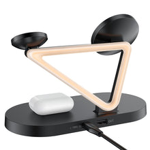 Заредете изображение във визуализатора на галерията – Acefast 15W Qi Wireless Charger for iPhone (with MagSafe), Apple Watch and Apple AirPods Stand Holder Magnetic Holder Black (E9 black) - TopMag
