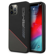 Заредете изображение във визуализатора на галерията – AMG AMHCP12MRGDBK iPhone 12/12 Pro czarny/black hardcase Silicone Two Tones - TopMag
