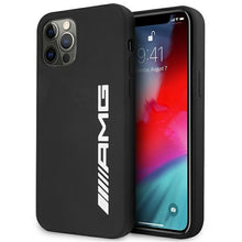 Заредете изображение във визуализатора на галерията – AMG AMHCP12MSGLBGN iPhone 12/12 Pro czarny/black hardcase Silicone Big Logo - TopMag
