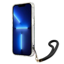 Заредете изображение във визуализатора на галерията – Guess GUHCP13LHFLSB iPhone 13 Pro / 13 6,1" niebieski/blue hardcase Flower Strap - TopMag
