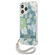 Заредете изображение във визуализатора на галерията – Guess GUHCP13LHFLSN iPhone 13 Pro / 13 6,1" zielony/green hardcase Flower Strap - TopMag
