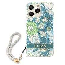 Заредете изображение във визуализатора на галерията – Guess GUHCP13LHFLSN iPhone 13 Pro / 13 6,1" zielony/green hardcase Flower Strap - TopMag
