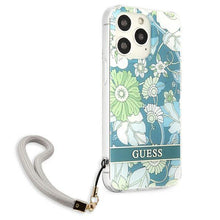 Заредете изображение във визуализатора на галерията – Guess GUHCP13LHFLSN iPhone 13 Pro / 13 6,1" zielony/green hardcase Flower Strap - TopMag
