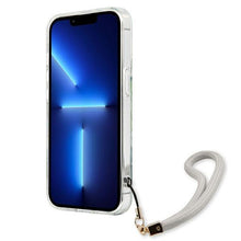 Заредете изображение във визуализатора на галерията – Guess GUHCP13LHFLSN iPhone 13 Pro / 13 6,1" zielony/green hardcase Flower Strap - TopMag
