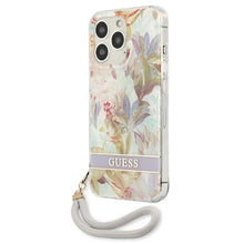 Заредете изображение във визуализатора на галерията – Guess GUHCP13LHFLSU iPhone 13 Pro / 13 6,1" fioletowy/purple hardcase Flower Strap - TopMag
