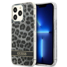 Заредете изображение във визуализатора на галерията – Guess GUHCP13LHSLEOK iPhone 13 Pro / 13 6,1" szary/grey hardcase Leopard - TopMag
