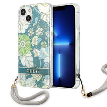 Заредете изображение във визуализатора на галерията – Guess GUHCP13MHFLSN iPhone 13 6,1" zielony/green hardcase Flower Strap - TopMag
