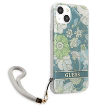Заредете изображение във визуализатора на галерията – Guess GUHCP13MHFLSN iPhone 13 6,1" zielony/green hardcase Flower Strap - TopMag
