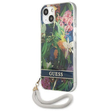 Заредете изображение във визуализатора на галерията – Guess GUHCP13SHFLSB iPhone 13 mini 5,4" niebieski/blue hardcase Flower Strap - TopMag
