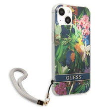 Заредете изображение във визуализатора на галерията – Guess GUHCP13SHFLSB iPhone 13 mini 5,4" niebieski/blue hardcase Flower Strap - TopMag
