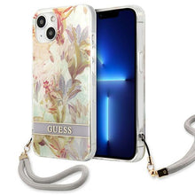 Заредете изображение във визуализатора на галерията – Guess GUHCP13SHFLSU iPhone 13 mini 5,4" fioletowy/purple hardcase Flower Strap - TopMag
