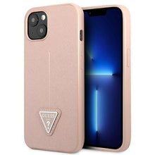 Заредете изображение във визуализатора на галерията – Guess GUHCP13SPSATLP iPhone 13 mini 5,4" różowy/pink hardcase SaffianoTriangle Logo - TopMag
