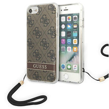 Заредете изображение във визуализатора на галерията – Guess GUOHCI8H4STW iPhone SE 2022 / SE 2020 / 7/ 8 brązowy/brown hardcase 4G Print Strap - TopMag
