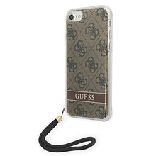 Заредете изображение във визуализатора на галерията – Guess GUOHCI8H4STW iPhone SE 2022 / SE 2020 / 7/ 8 brązowy/brown hardcase 4G Print Strap - TopMag
