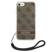 Заредете изображение във визуализатора на галерията – Guess GUOHCI8H4STW iPhone SE 2022 / SE 2020 / 7/ 8 brązowy/brown hardcase 4G Print Strap - TopMag
