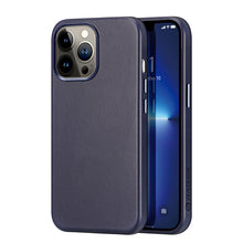 Заредете изображение във визуализатора на галерията – Dux Ducis Naples case for iPhone 13 Pro Max leather cover (MagSafe compatible) blue - TopMag
