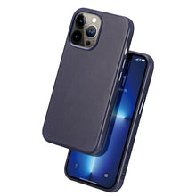 Заредете изображение във визуализатора на галерията – Dux Ducis Naples case for iPhone 13 Pro Max leather cover (MagSafe compatible) blue - TopMag
