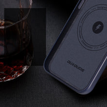 Заредете изображение във визуализатора на галерията – Dux Ducis Naples case for iPhone 13 Pro Max leather cover (MagSafe compatible) blue - TopMag
