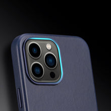 Заредете изображение във визуализатора на галерията – Dux Ducis Naples case for iPhone 13 Pro Max leather cover (MagSafe compatible) blue - TopMag

