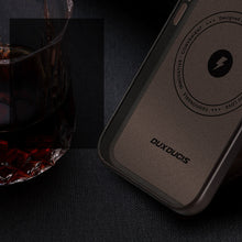 Заредете изображение във визуализатора на галерията – Dux Ducis Naples Case for iPhone 13 Pro Max Leather Cover (MagSafe Compatible) Dark Brown - TopMag
