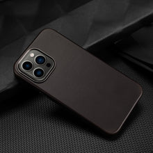 Заредете изображение във визуализатора на галерията – Dux Ducis Naples Case for iPhone 13 Pro Max Leather Cover (MagSafe Compatible) Dark Brown - TopMag
