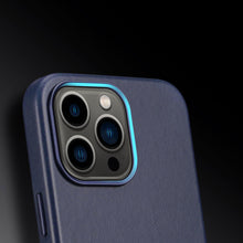 Заредете изображение във визуализатора на галерията – Dux Ducis Naples case for iPhone 13 Pro leather cover (MagSafe compatible) blue - TopMag
