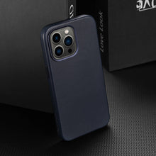 Заредете изображение във визуализатора на галерията – Dux Ducis Naples case for iPhone 13 Pro leather cover (MagSafe compatible) blue - TopMag
