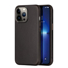 Заредете изображение във визуализатора на галерията – Dux Ducis Naples case for iPhone 13 Pro leather cover (MagSafe compatible) dark brown - TopMag
