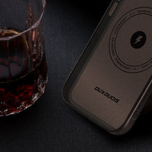 Заредете изображение във визуализатора на галерията – Dux Ducis Naples case for iPhone 13 Pro leather cover (MagSafe compatible) dark brown - TopMag

