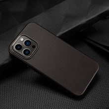 Заредете изображение във визуализатора на галерията – Dux Ducis Naples case for iPhone 13 Pro leather cover (MagSafe compatible) dark brown - TopMag
