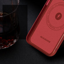 Заредете изображение във визуализатора на галерията – Dux Ducis Naples case for iPhone 13 leather cover (MagSafe compatible) red - TopMag
