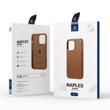 Заредете изображение във визуализатора на галерията – Dux Ducis Naples case for iPhone 13 leather cover (MagSafe compatible) brown - TopMag
