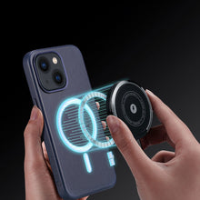 Заредете изображение във визуализатора на галерията – Dux Ducis Naples case for iPhone 13 leather case (MagSafe compatible) blue - TopMag
