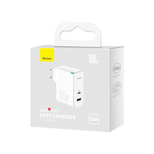 Заредете изображение във визуализатора на галерията – Baseus GaN5 Pro Fast Universal GaN USB Charger Type C / USB 100W PD3.0, QC4.0 +, AFC white (CCGP090202) - TopMag
