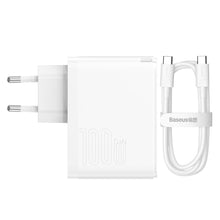 Заредете изображение във визуализатора на галерията – Baseus GaN5 Pro Fast Universal GaN USB Charger Type C / USB 100W PD3.0, QC4.0 +, AFC white (CCGP090202) - TopMag
