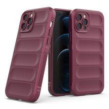 Заредете изображение във визуализатора на галерията – Magic Shield Case case for iPhone 12 Pro elastic armored case in burgundy - TopMag
