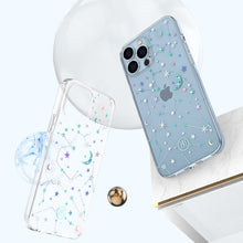 Заредете изображение във визуализатора на галерията – Kingxbar Lucky Series iPhone 13 Pro case decorated with original Swarovski crystals transparent (Zodiac) - TopMag
