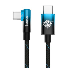 Заредете изображение във визуализатора на галерията – Baseus MVP Elbow angled cable Power Delivery cable with side connector USB Type C / USB Type C 1 m 100W 5A blue (CAVP000621) - TopMag
